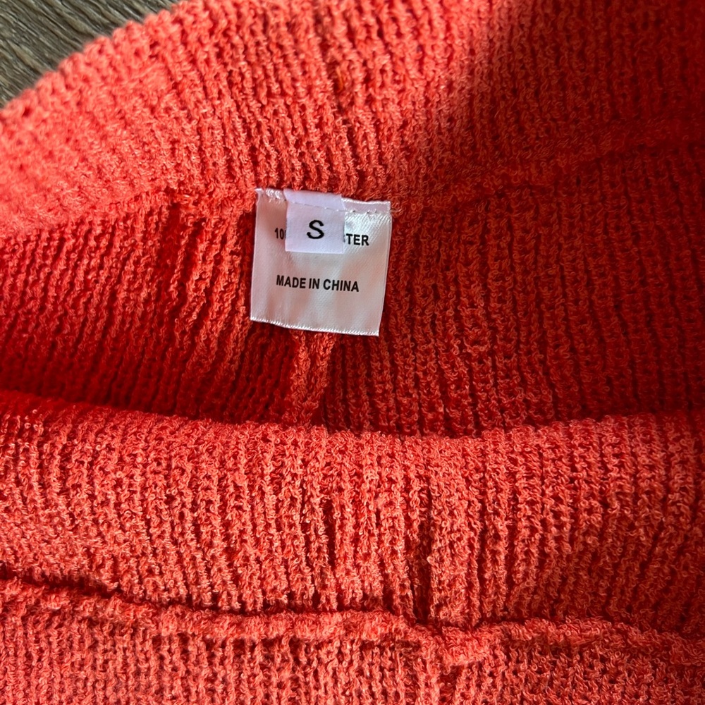 Women's Tangerine Knit 2pc Shorts set - Lightweight Summer Staple - Picture 9 of 14